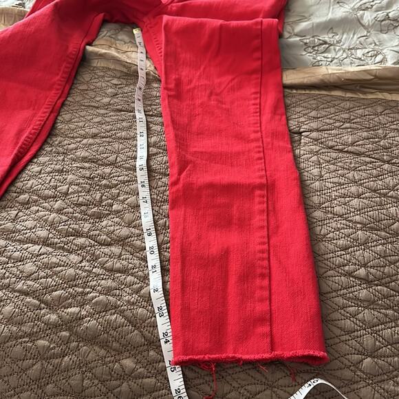 Levi's | Demi Curve Low Rise Skinny Red Jeans with Raw Hems Size 5/27 - Picture 10 of 12